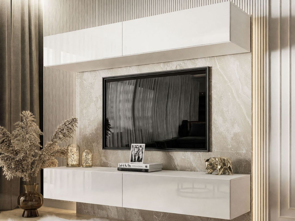 Hangend wandmeubel voor de woonkamer Sorelle Wit glans