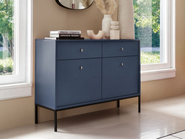 Dressoir met deuren en lades 104 cm Amor Marineblauw