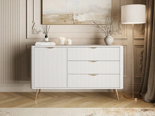 Dressoir met Deuren en Lades 138 cm Latina Wit