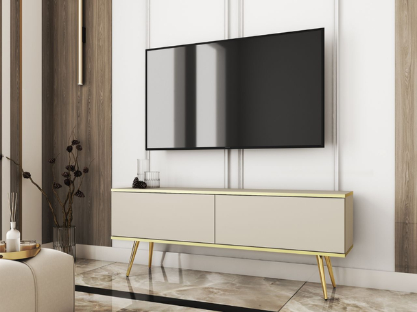 TV-Meubel met Deuren 135 cm Diolo Beige