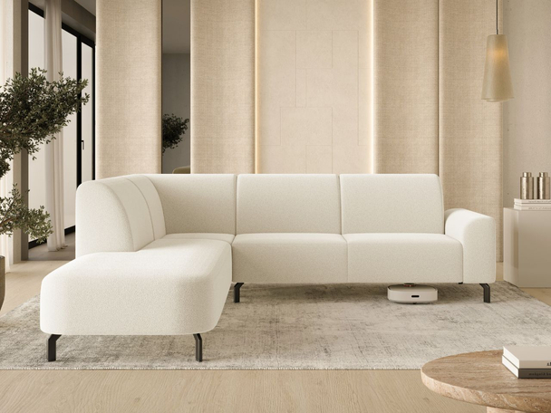 Hoekbank Links Regento bouclé stof Lichtbeige