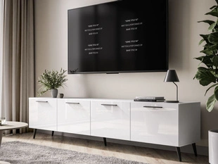 TV-meubel met deuren 200 cm Noaé Wit glans