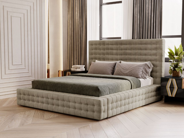 Bed met Opbergruimte en lattenbodem 120x200 Barbados Lichtbruin
