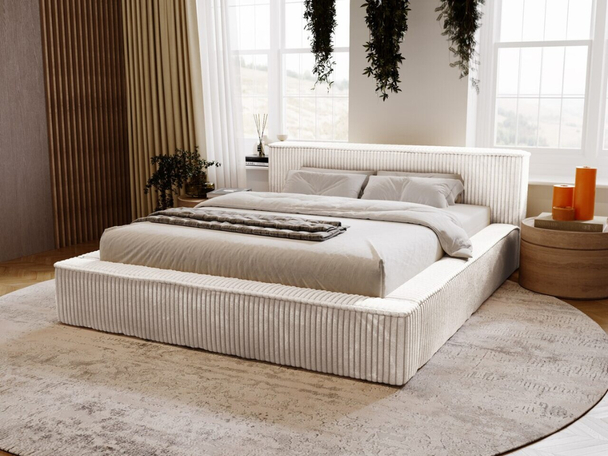 Tweepersoonsbed met Opbergruimte en lattenbodem 160x200 Lago Lichtgrijs