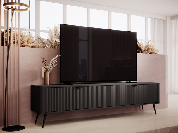 TV-Meubel met Deuren 200 cm Latina Zwart