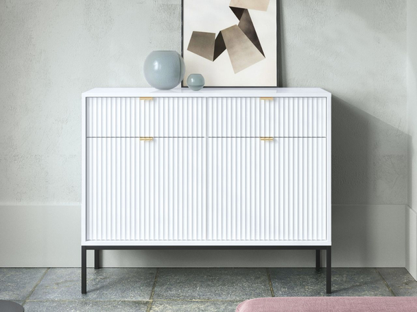 Dressoir met deuren en lades Amber Wit