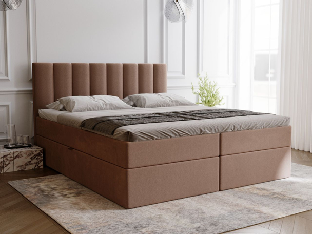 Boxspring met Opbergruimte 140x200 Mocca Bruin