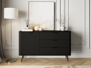 Dressoir met Deuren en Lades 138 cm Latina Zwart