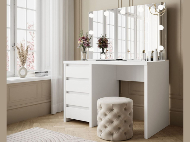 Kaptafel met spiegel Nesso Wit mat