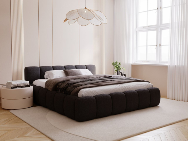 Bed met Opbergruimte en lattenbodem 120x200 Cloud Low Zwart