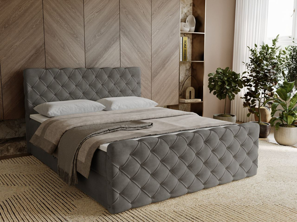 Boxspring met Opbergruimte 120x200 Lunaris Donkergrijs