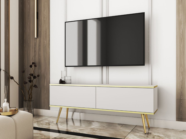 TV-Meubel met Deuren 135 cm Diolo Wit