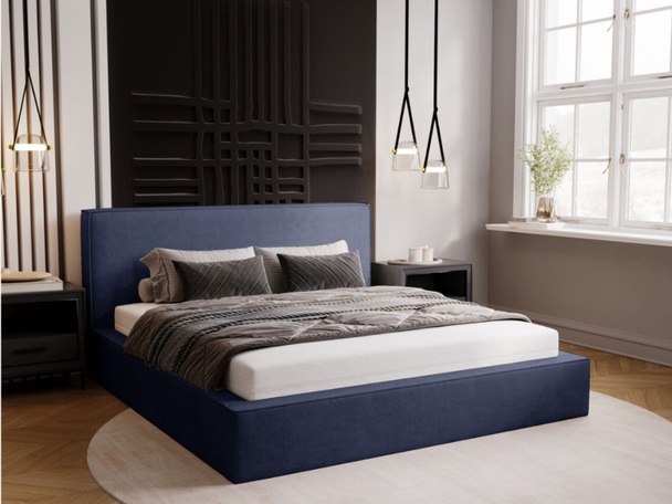 Bed met Opbergruimte en lattenbodem 200x200 Monaco Blauw