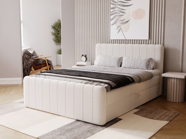 Boxspring met Opbergruimte 160x200 Osteno Crème