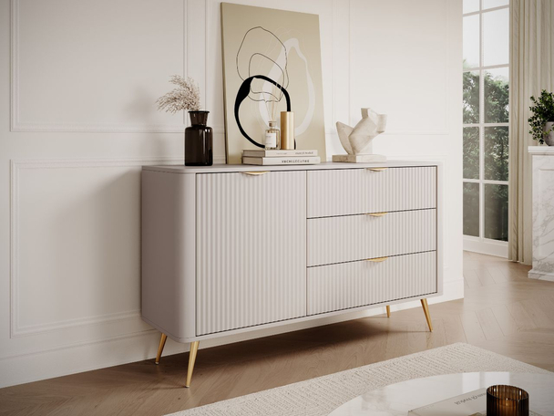 Dressoir met Deuren en Lades 138 cm Latina Beige