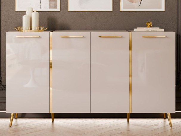 Dressoir met handgrepen en hoge poten Lunelie Kashmir glans