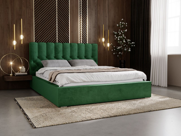 Bed met Opbergruimte en lattenbodem 160x200 Roma Groen