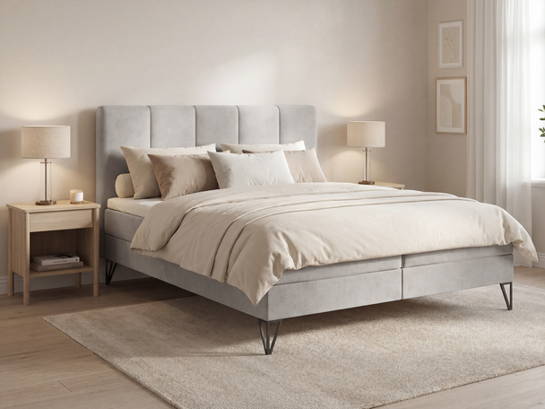 Boxspring met Opbergruimte 140x200 Vendi grijs