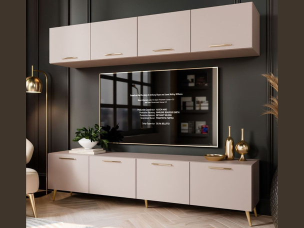 Wandmeubelset voor de woonkamer op gouden poten Noaé Kashmir