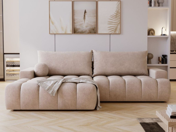 Hoekbank Links met Slaapfunctie en Opbergruimte Havi Beige
