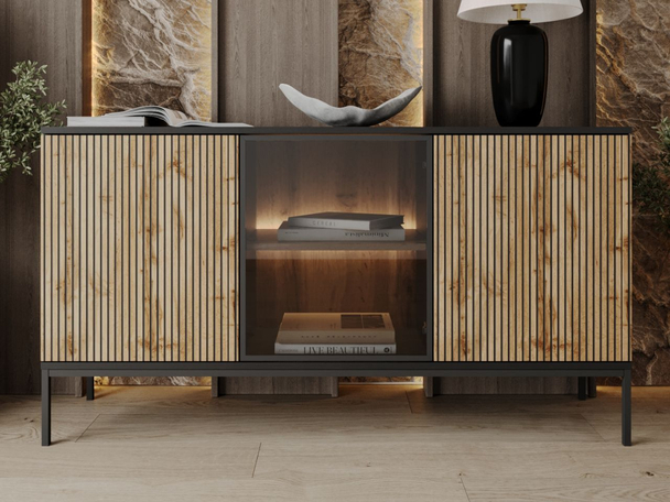 Dressoir met deuren Deo Wotan Eik