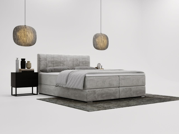Boxspring met Opbergruimte 160x200 Forte Lichtgrijs