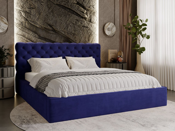 Bed met Opbergruimte en lattenbodem 140x200 Apollo Blauw
