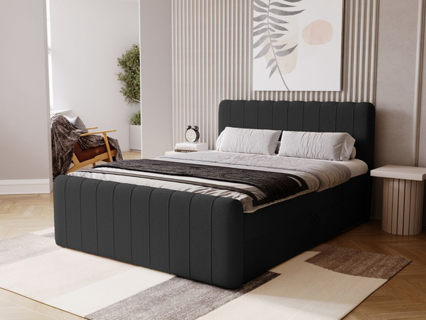 Boxspring met Opbergruimte 160x200 Osteno Zwart