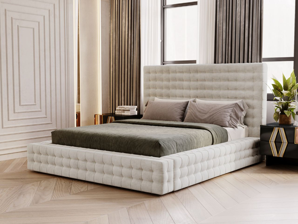 Bed met Opbergruimte en lattenbodem 120x200 Barbados Crème
