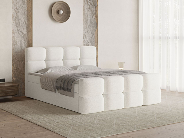 Boxspring met Opbergruimte 140x200 Rivon Crème