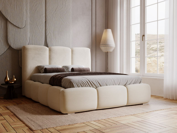 Tweepersoonsbed met Opbergruimte en lattenbodem 180x200 Bubble Beige