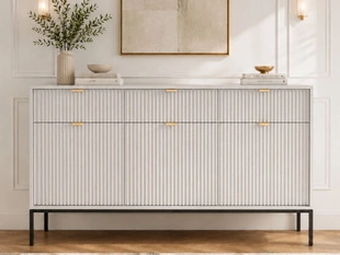 Dressoir met deuren en lades 154 cm Amber Grijs