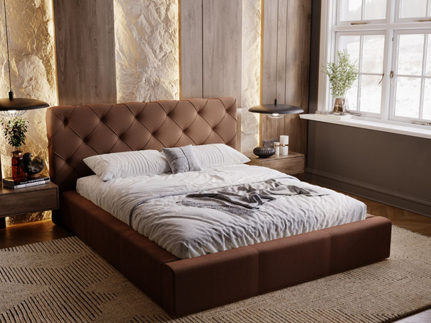 Bed met Opbergruimte en lattenbodem 180x200 Milano Bruin