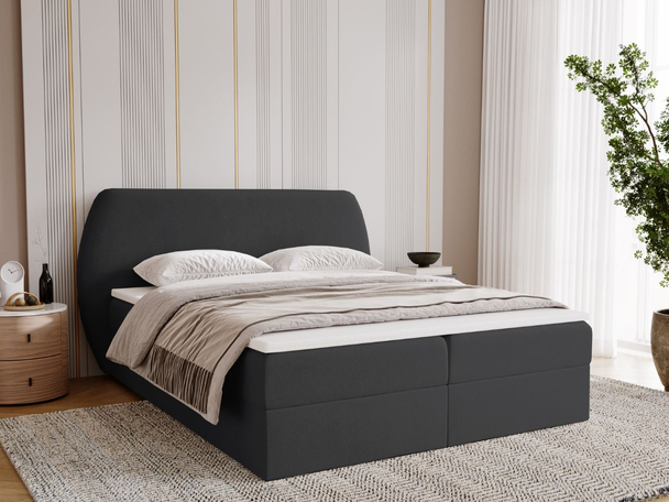 Boxspring met Opbergruimte 120x200 Bogota Zwart