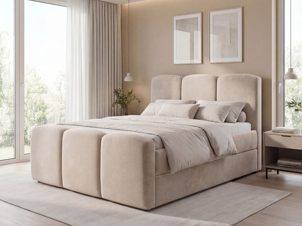 Boxspring met Opbergruimte 140x200 Campi Beige