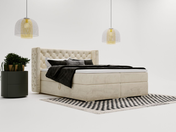 Boxspring met Opbergruimte 180x200 Lion Beige