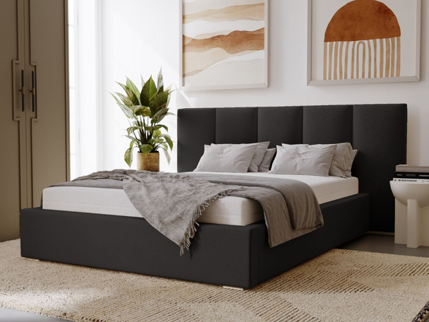 Tweepersoonsbed met Opbergruimte en lattenbodem 160x200 Lizbona Zwart