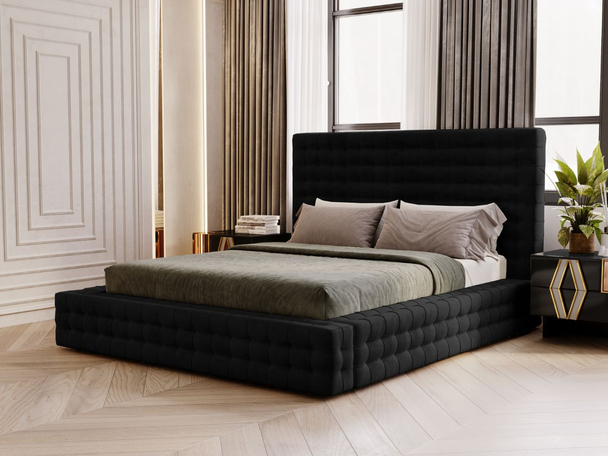 Bed met Opbergruimte en lattenbodem 120x200 Barbados Zwart