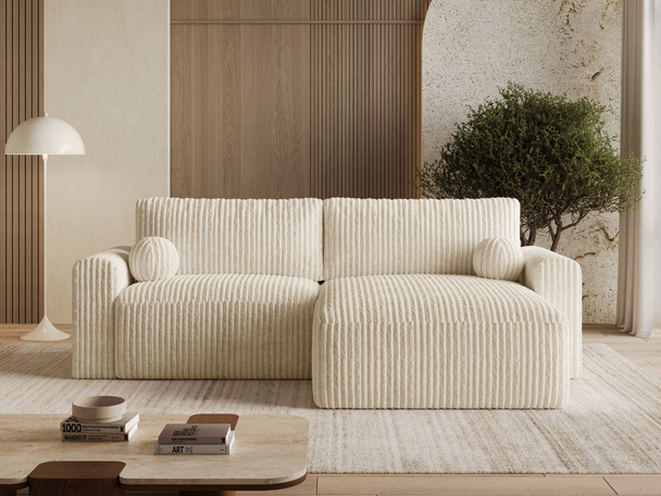 Hoekbank met Slaapfunctie en Opbergruimte Aurora Beige