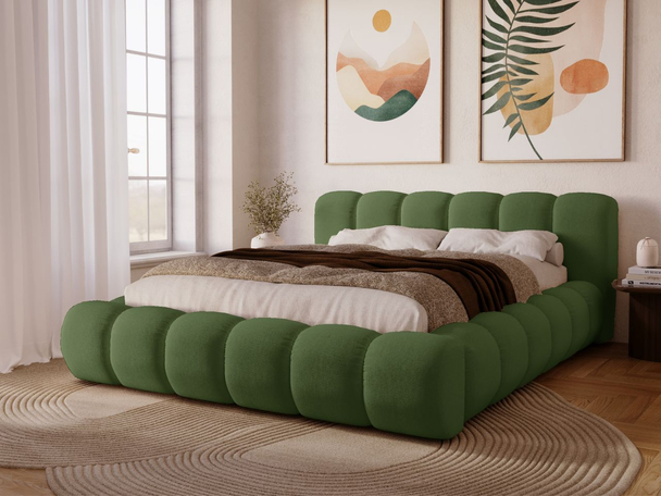 Tweepersoonsbed met Opbergruimte en lattenbodem 160x200 Doria Groen