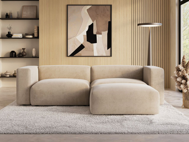 Rechterhoekbank voor de woonkamer Landi Beige
