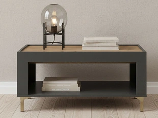 Salontafel met plank Messina Zwart