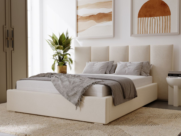 Tweepersoonsbed met Opbergruimte en lattenbodem 140x200 Lizbona Beige