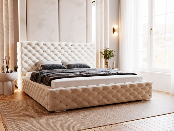 Bed met Opbergruimte en lattenbodem 200x200 Astra Beige