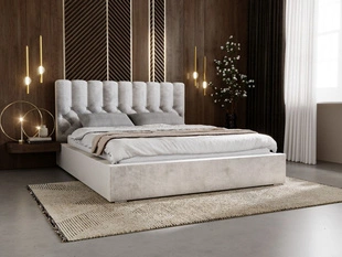 Bed met Opbergruimte en lattenbodem 200x200 Roma Lichtgrijs