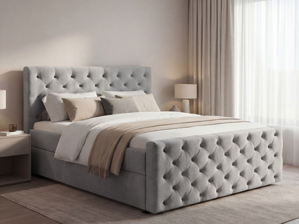 Boxspring met Opbergruimte 160x200 Montego Lichtgrijs