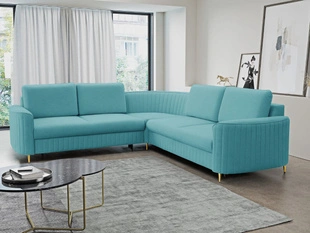 Hoekbank Rechts met Slaapfunctie en Opbergruimte Limon Blauw