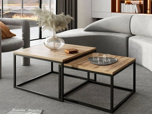 Salontafel op een zwart frame Asumi Wotan Eik 36x42