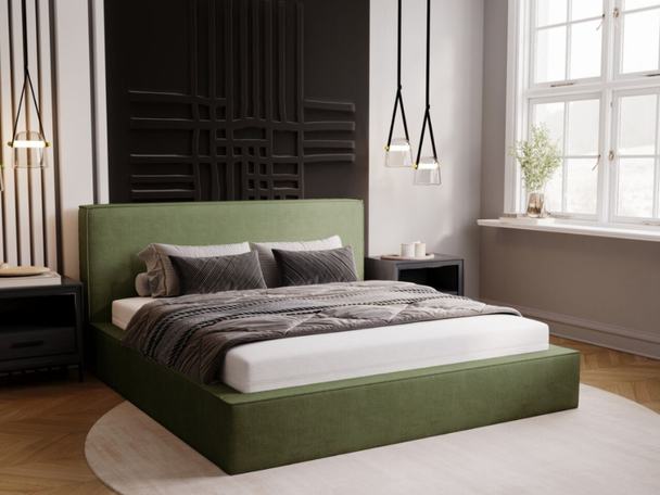 Bed met Opbergruimte en lattenbodem 160x200 Monaco Groen