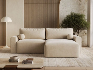Hoekbank met Slaapfunctie en Opbergruimte Aurora Beige